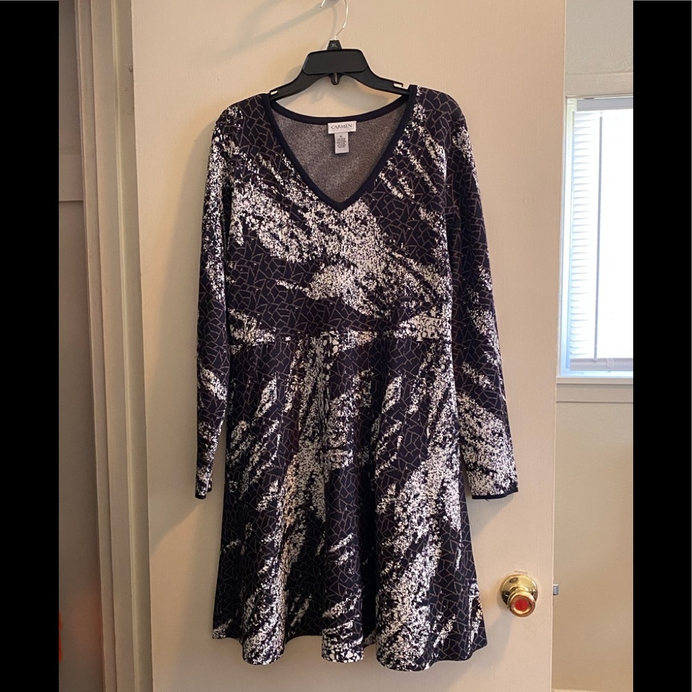 CARMEN by Carmen Marc Valvo Fit and Flare Sweater Dress